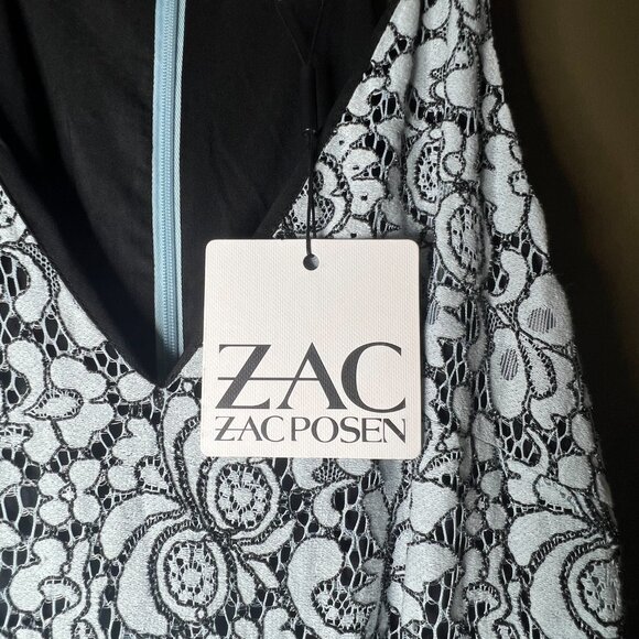 NWT Zac Posen Light Blue Tiered Lace Maxi Dress - Size 4 - Picture 6 of 13
